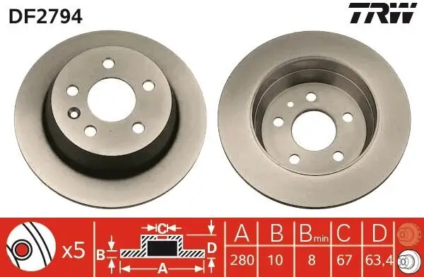 Bremsscheibe TRW DF2794