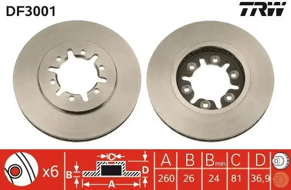 Bremsscheibe TRW DF3001