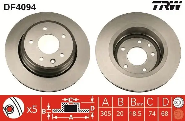 Bremsscheibe TRW DF4094