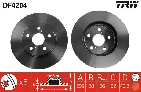 Bremsscheibe TRW DF4204