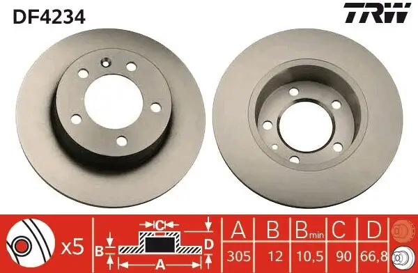 Bremsscheibe TRW DF4234