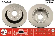 Bremsscheibe Hinterachse TRW DF4247