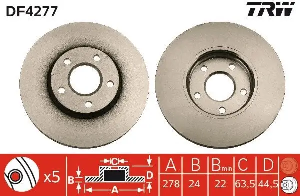 Bremsscheibe TRW DF4277