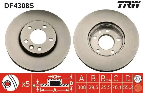 Bremsscheibe TRW DF4308S