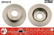 Bremsscheibe Vorderachse TRW DF4315