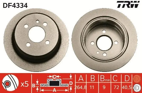 Bremsscheibe TRW DF4334