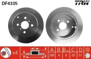 Bremsscheibe Hinterachse TRW DF4335