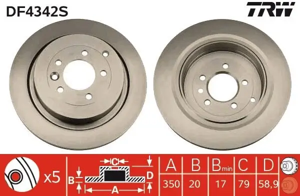 Bremsscheibe TRW DF4342S