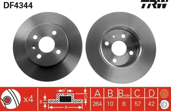 Bremsscheibe TRW DF4344