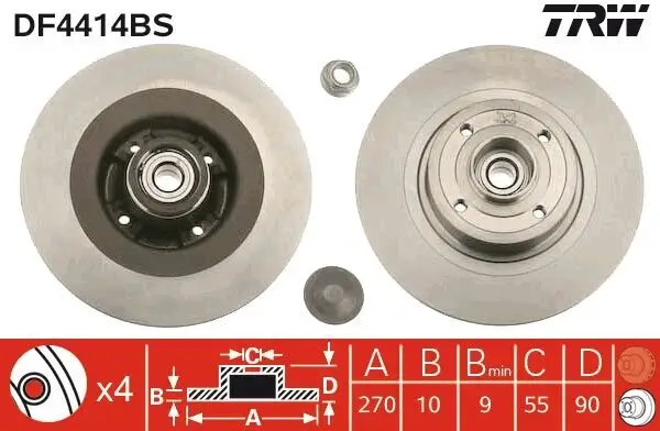 Bremsscheibe TRW DF4414BS