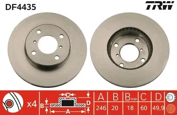 Bremsscheibe TRW DF4435