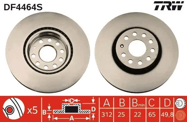 Bremsscheibe TRW DF4464S