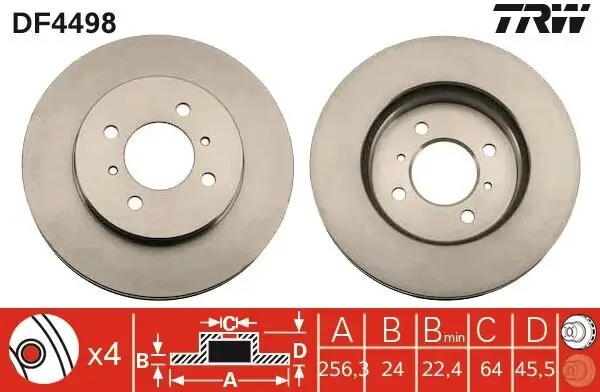 Bremsscheibe TRW DF4498