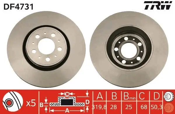 Bremsscheibe TRW DF4731