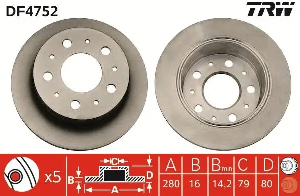 Bremsscheibe TRW DF4752