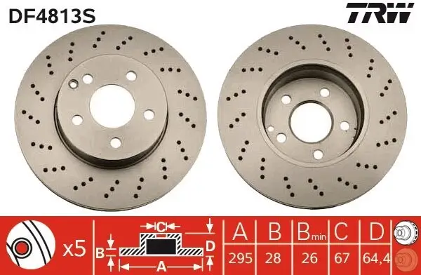 Bremsscheibe TRW DF4813S