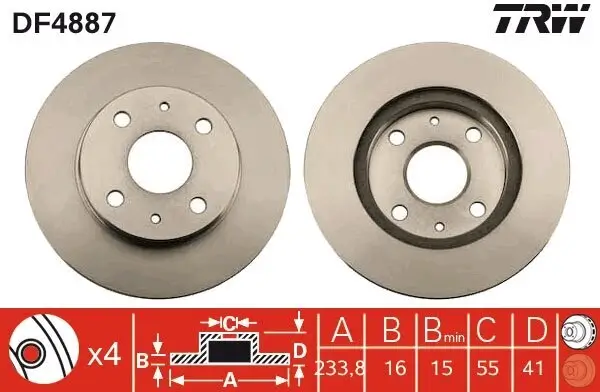 Bremsscheibe TRW DF4887