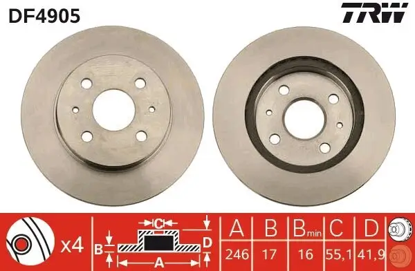 Bremsscheibe TRW DF4905