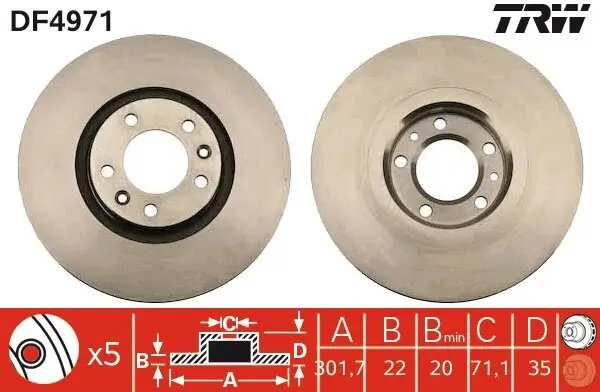 Bremsscheibe TRW DF4971