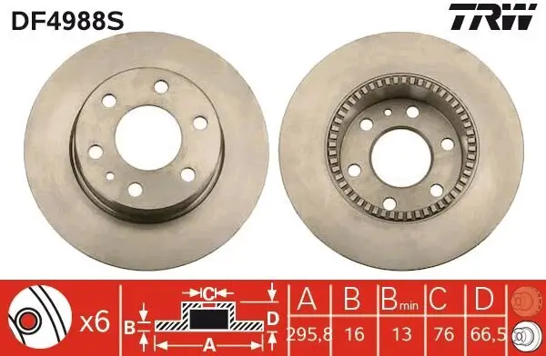 Bremsscheibe TRW DF4988S