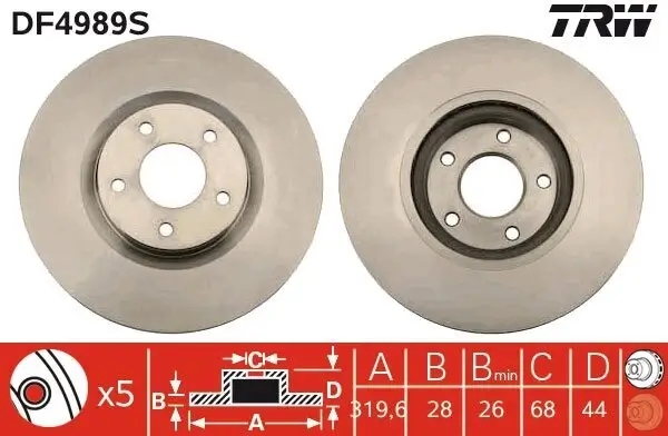 Bremsscheibe TRW DF4989S
