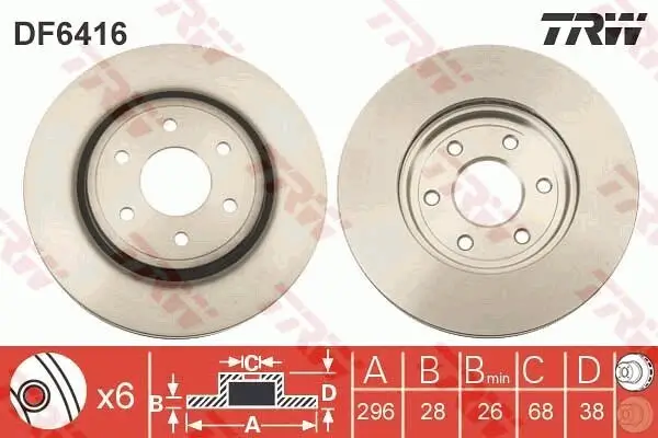 Bremsscheibe TRW DF6416