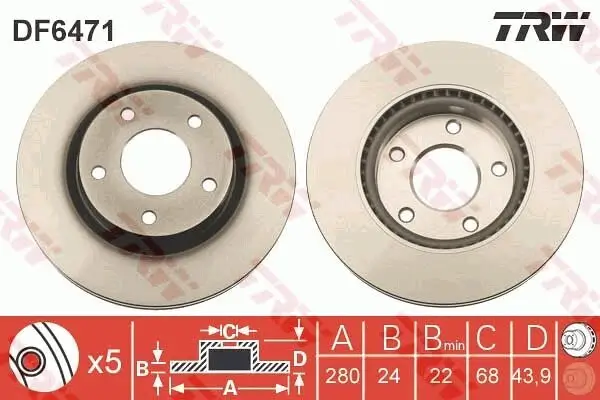 Bremsscheibe Vorderachse TRW DF6471