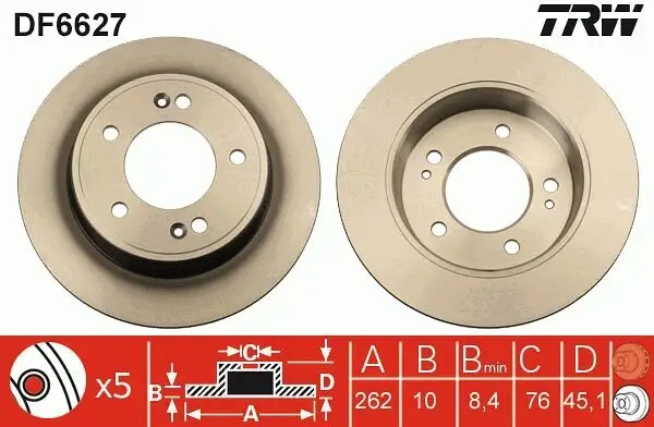 Bremsscheibe Hinterachse TRW DF6627