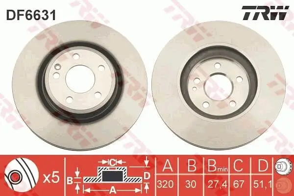 Bremsscheibe TRW DF6631