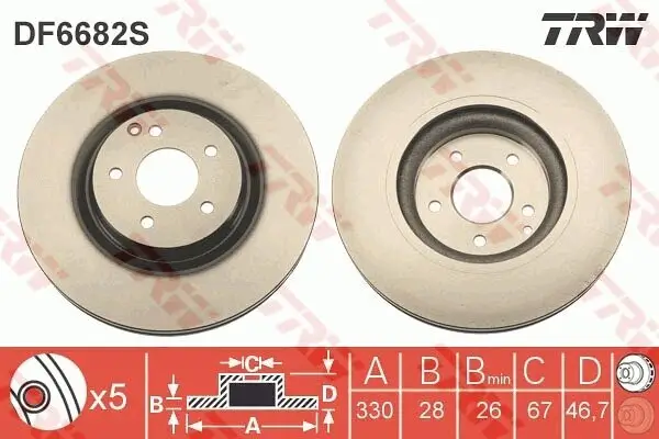 Bremsscheibe TRW DF6682S