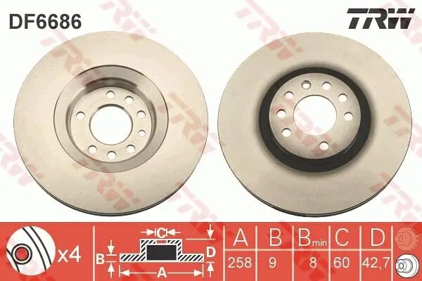 Bremsscheibe TRW DF6686