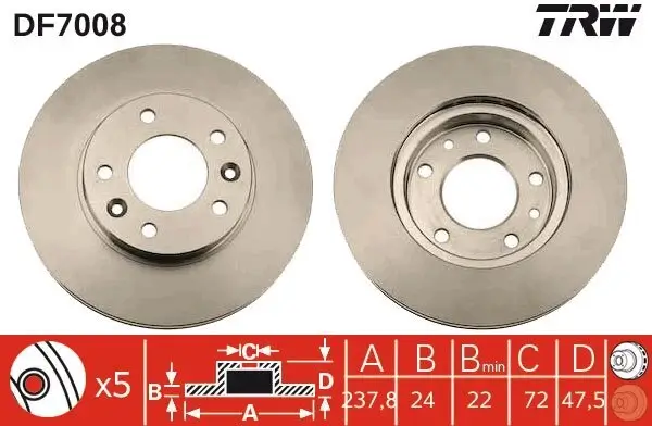 Bremsscheibe TRW DF7008