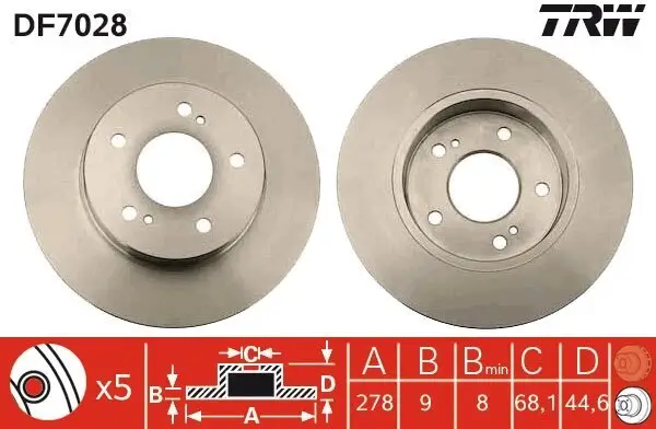 Bremsscheibe TRW DF7028