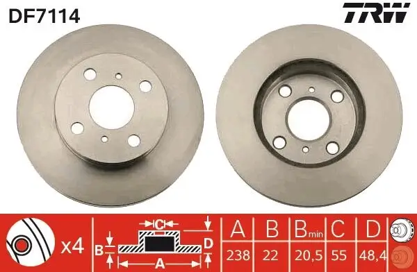 Bremsscheibe TRW DF7114