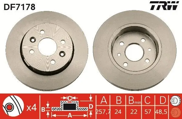 Bremsscheibe TRW DF7178