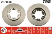 Bremsscheibe Vorderachse TRW DF7305S