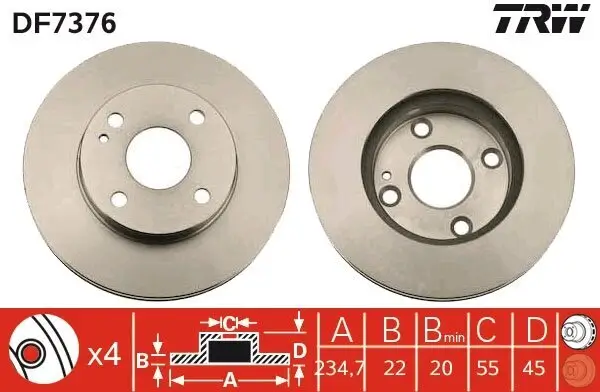 Bremsscheibe TRW DF7376