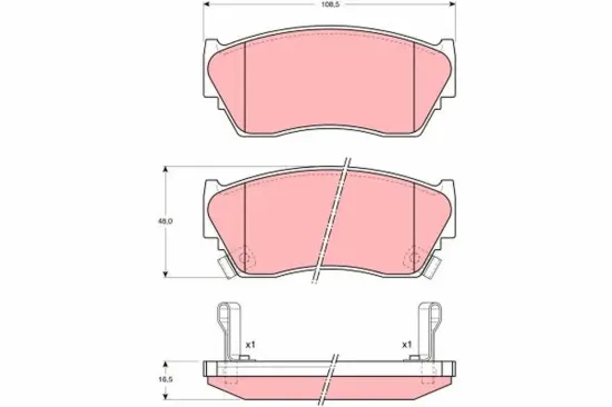 Bremsbelagsatz, Scheibenbremse TRW GDB1012 Bild Bremsbelagsatz, Scheibenbremse TRW GDB1012