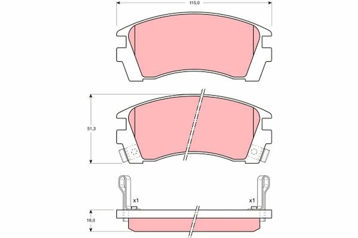 Bremsbelagsatz, Scheibenbremse Vorderachse TRW GDB1013