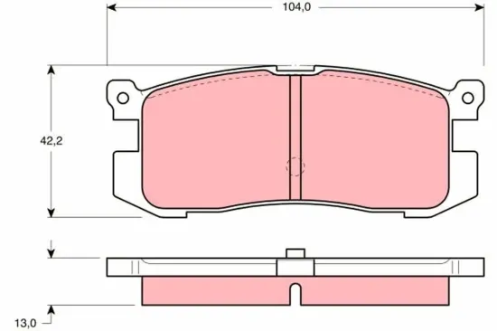 Bremsbelagsatz, Scheibenbremse Hinterachse TRW GDB1025 Bild Bremsbelagsatz, Scheibenbremse Hinterachse TRW GDB1025