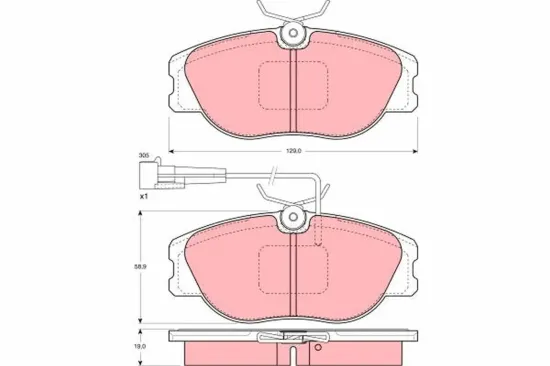 Bremsbelagsatz, Scheibenbremse TRW GDB1052 Bild Bremsbelagsatz, Scheibenbremse TRW GDB1052