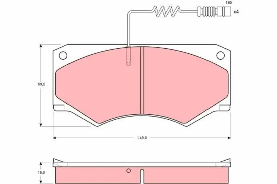 Bremsbelagsatz, Scheibenbremse TRW GDB1067 Bild Bremsbelagsatz, Scheibenbremse TRW GDB1067