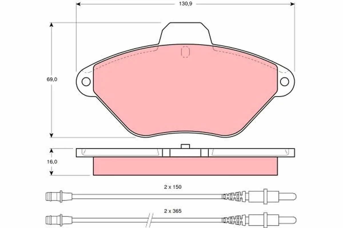 Bremsbelagsatz, Scheibenbremse TRW GDB1102 Bild Bremsbelagsatz, Scheibenbremse TRW GDB1102