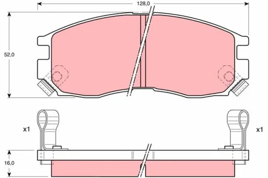 Bremsbelagsatz, Scheibenbremse TRW GDB1128 Bild Bremsbelagsatz, Scheibenbremse TRW GDB1128