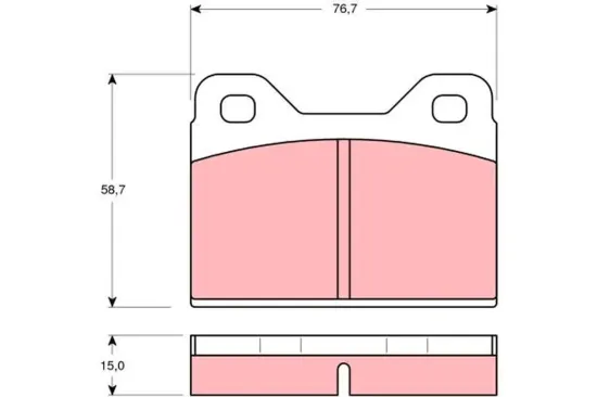 Bremsbelagsatz, Scheibenbremse TRW GDB112 Bild Bremsbelagsatz, Scheibenbremse TRW GDB112