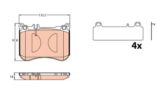 Bremsbelagsatz, Scheibenbremse TRW GDB2144 Bild Bremsbelagsatz, Scheibenbremse TRW GDB2144