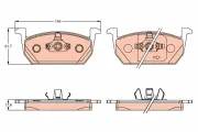 Bremsbelagsatz, Scheibenbremse TRW GDB2266