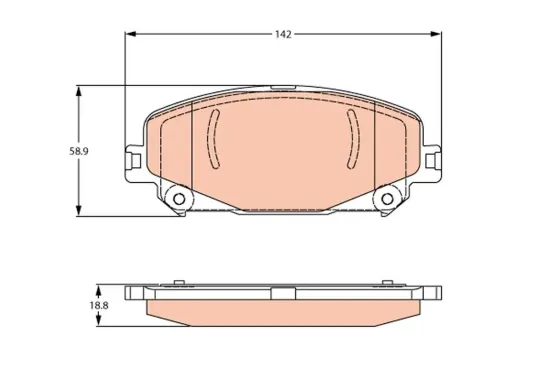 Bremsbelagsatz, Scheibenbremse TRW GDB2268 Bild Bremsbelagsatz, Scheibenbremse TRW GDB2268