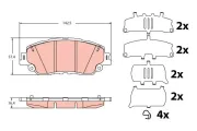 Bremsbelagsatz, Scheibenbremse Vorderachse TRW GDB2354