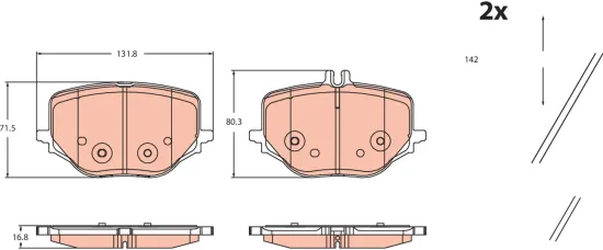 Bremsbelagsatz, Scheibenbremse TRW GDB2470 Bild Bremsbelagsatz, Scheibenbremse TRW GDB2470